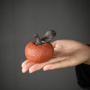 Yuxuan Creative Sand Purple Tea Ornaments Lucky Persimmon Persimmon Decoration Cattle Persimmon Good Thing Happened Tea Play Art Tea Tray Ornament