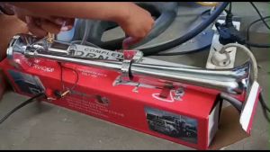 Terompet Angin Premium 1 Corong Silver 43cm untuk Mobil Truck Engkel dan Container