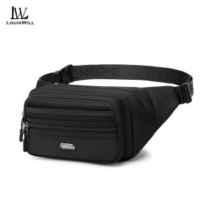 LouisWill Men Waist Bag Shoulder Bag Chest Bag Fashion Cross Body Bag Oxford Waterproof Bag Multi Layer Large Capacity Leisure Bag Street Bag Casual Bag Lightweight Messenger Bag Travel Bag Sports Bag