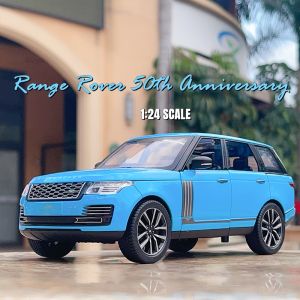 【MagicT】1:24 Scale Land Rover Range Rover 50th ครบรอบโลหะผสมสังกะสีรุ่นรถ W/ แสง & เสียง & Pull-Back Die Cast ของเล่นของขวัญคอลเลกชันของตกแต่งสำหรับชาย