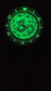 NH35 Watch Chinese mysterious totem strong lumen watch 41.5mm Acrylic Transparent Case Strap Fit 28.5mm lumen Dial Mens Watch