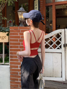 Áo Ba Lỗ American Jazz Red Hot Bé Gái Mùa Hè Cho Nữ Áo Khoác Ngoài Thể Thao Áo Bó Sát Khoét Lưng Áo Khoác Ngoài Màu Trơn