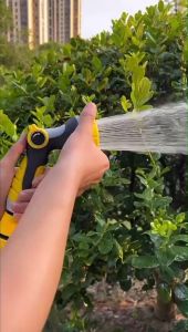 ฝักบัวรดน้ำเเรงดัน หัวฉีดน้ำต้นไม้ ปรับได้ 10 รูปแบบ หัวฉีดน้ำล้างรถ รดน้ำต้นไม้ หัวฉีดน้ำสวมเร็ว ต่อสายยาง4หุน(1/2) ข้อต่อครบชุด