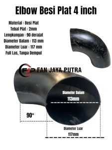 Elbow Besi Plat 4 inch | Elbow Kneei Knei Tikungan Pipa Besi
