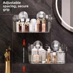 Bathroom Kitchen Wall Mounted Suction Storage Rack No Drilling Required Toilet Organizer Sink Storage Box Hanging Shelves