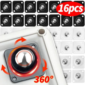 【Swan Home】16/4pcs Self Adhesive Caster Wheels 360° Rotating Sticky Pulley Strong Load Ball Bearing Mini Swivel Wheels for Furniture Box