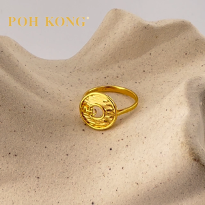 POH KONG 916/22K Yellow Gold Happy Love L’Amour Eternal Swan Ring