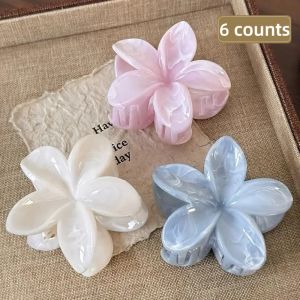 2/4/6pcs Flower Grip Fresh and Sweet Egg Flower Back of Head Disc Hair Shark Clip Hair Ornament