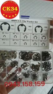 Hộp phanh phe chữ E INOX - Vòng phanh gài trục 400PC