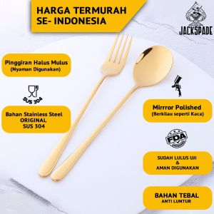Set Alat Makan Korea Sujeo Stainless Steel Tebal - Sendok Garpu Makan Korea Gold Set - Peralatan Makan Korea - Korean Cutlery Set