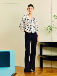Summer Slim-fit Retro Flared Pants With Slit Hem