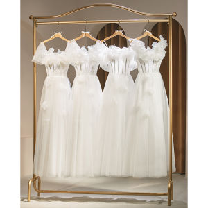 Elegant White French Style Maids Dress Womens New 2025 Fairy Wedding Dress Sister Gang Slimming Daily Wear One Shoulder Long Skirt