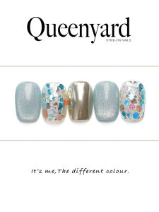 Fashionable Colorful Sequin Nail Art Strips Summer New Arrival Short Square Shape Wearable False Nails by Queenyard