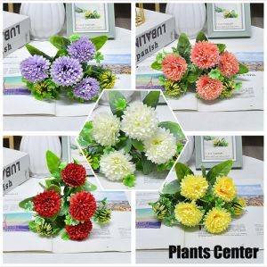 Plants Center สินค้าพร้อมส่ง P016 ดอกไม้ปลอม ดอกเบญจมาศ5สี เป็นพร็อพถ่ายรูป ตกแต่งบ้าน ร้านค้า คาเฟ่ ออฟฟิศ