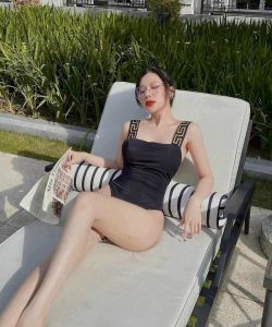 (Hàng đẹp) Đồ bơi nữ liền thân 2 dây phụ kiện độc đáo mẫu mới năm 2022 BIKINI SG