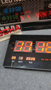 JD- 4622 Jam Dinding Digital Layar Besar 47 x 23 cm LED CLOCK WALL Dinding / Meja Smart Watch Kalender & Alarm