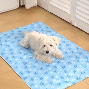 (VARIATION) Paw Hero Pet Dog Self Cooling Mat Pad ice gel Waterproof Dog Bed Sleeping Mat Pad (Snowflakes)