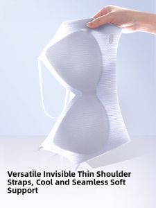 PIER N°5 | Cool Feeling Soft Support Seamless Bandeau Bra For Young Women Summer Season Adjustable Straps No Steel Ring V Shape Design