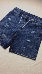 Celana Pendek Jeans Sobek Tali Kolor Rawis / Celana Distro Pria Rawis / Broadshort Sobek Terbaru