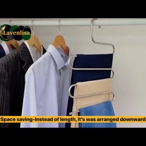 Multipurpose 5 Tiers Pant Hanger Heavy Duty Save Space Pants Powder Coating Multi Purpose Black Gold Penyangkut Baju Kitchen Ready Stock Malaysia Seller