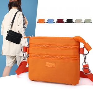 Nylon Crossbody Bag Womens 2022 New Simple Versatile Multi-layer Lightweight Waterproof Single Shoulder Small Travel Bag
