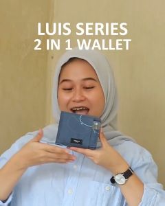 Dompet pria lipat cardholder dompet kartu cowok Luis midnight steel 2 in 1 wallet Dinamican Supply