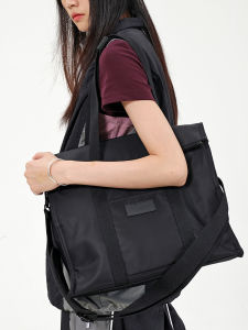 MYEDITION Large Capacity Commuter Travel Tote Bag Water-Resistant Shoulder Crossbody Bag with Computer Compartment Nylon Material