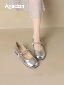 Agsdon | Silver Mary Jane Womens Shoes Increased Height