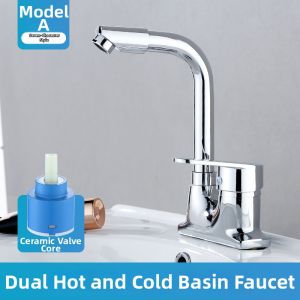 Brass Bathroom Double Tap Hot and Cold