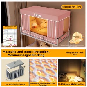 Nanjiren | Light Blocking Mosquito Net Curtain Full Enclosure Single and Bunk Bed