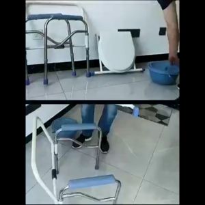 Folding Toilet Chair  Bedside Commode Chair Bedpan -Stainless Steel Elderly Toilet Chair With Commode Bucket Height Adjustable Toilet Stool For Pregnant Women And Disabled Bathroom