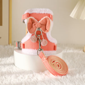 Adjustable Fleece Leash Cute Butterfly Knot Cat Harness Anti-Escape Ideal for Kittens Outdoor Walking Special Cat Rope
