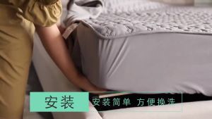 Breathable Cotton Fitted Bed Sheet - Non-Slip Mattress Protector Cover for Single/Double/Queen/King Beds