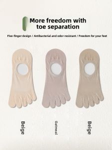 Toe Socks Womens Summer Thin Toe Socks Summer Low Top Invisible Socks Pure Cotton Anti-Beriberi Womens Low-Cut Liners Socks Split Toe