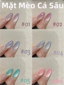 1-6 Chiếc Gel Sơn Móng Tay Mắt Mèo Trong Suốt Mùa Xuân/hè ZH Màu Hồng Rực Rỡ Kiểu Dáng Ly Rượu Ngọt Ngào Dùng Cho Dụng Cụ Làm Móng