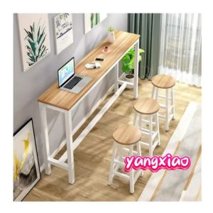 Happy💙โต๊ะบาร์สูง วัสดุไม้และเหล็ก แข็งแรง รับน้ำหนักได้เยอะ โต๊ะสำหรับใช้ในร้านคาเฟ่ บาร์ เลานจ์