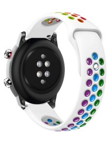 Soft Skin-Friendly Waterproof Silicone Strap Compatible with Huawei GT3/GT2 46mm Anti-Turn Buckle Breathable Wristband