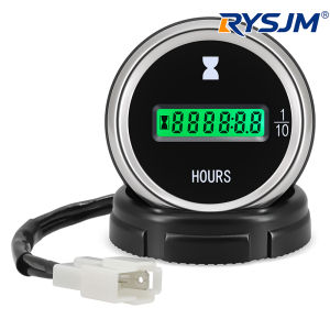 RYSJM | DC12V 24V Digital Time Clock 52mm Hour Meter Gauge LED Digital Car Timer Hour Counter for Motorcycle Car Boats ATV Motor