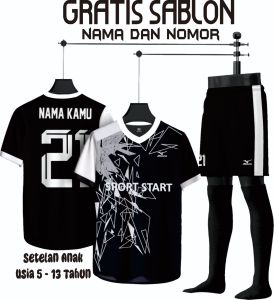 [ GRATIS CUSTOM SABLON NAMSET ] Setelan Baju Bola Anak Baju Futsal Baju Badminton Anak Perempuan Kaos Olahraga Anak Laki Laki dan Perempuan Usia 6-13 Tahun