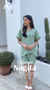 Altalita - Setelan Piyama Wanita Pendek Cringkle Airflow Premium One Set Nagita Kekinian Baju Tidur Wanita Dewasa Jumbo