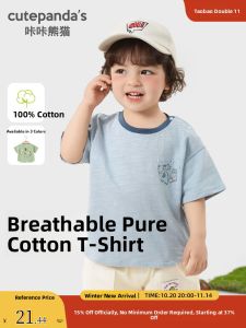 Pure Cotton Baby T-Shirt Childrens Summer Casual Print Half Sleeve Top for Boys And Girls Cartoon Animation Design