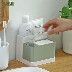 NACHUAN Removable Stationery Desktop Storage Box Divided Holder Pen Remote Control Storage Box Makeup Desk Organizer