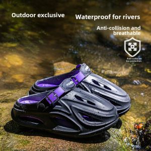 Mens 2025 New Summer Outdoor Wear Anti-Slip Deodorant Breathable Sports Sandals Head Cover Clog Slippers Casual Style EVA Material