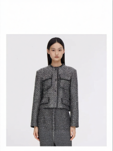 Designer Early Autumn Luxury Fringed Tweed Short Jacket