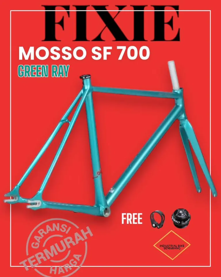 (( SF700 GREEN RAY )) Frame Sepeda Fixie Rangka Fixi Fixed Gear Bicycle  Track Bike Alloy The Best Elegant Size Ukuran 460/490/520/550mm