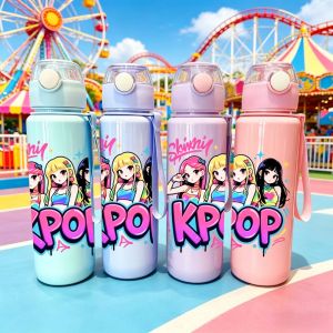 Hasbro | 3D Printed Girl Cartoon Water Bottle Stylish and Durable Portable with Lanyard Large Capacity LeakproofGym and Gifts