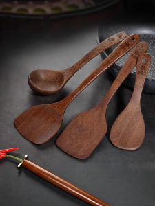 YUANSENTAI | Mold-Resistant Chicken Wing Wood Cooking Spatula For Non-Stick Pans