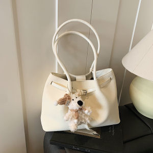 Large Capacity Tote Bag Womens Commuter Shoulder Bag Underarm Basket Style Fashion Trend Soft PU Leather Bucket Bag