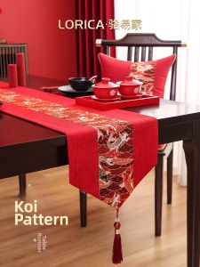 LORiCA | Red New Chinese Style Table Flag For Wedding Decoration Waterproof