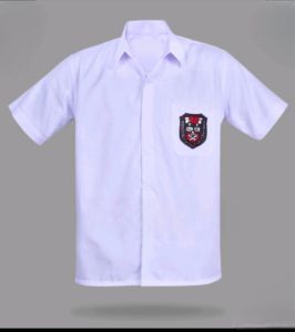 kemeja sekolah putih logo sablon sd lengan pendek mulai kelas 1-6
